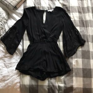 Black Long Sleeve Romper